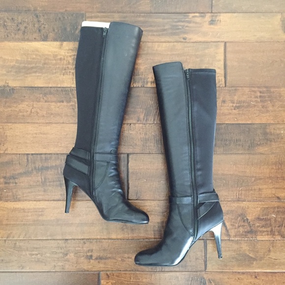 Tall Black Heeled Boots - Picture 2 of 8